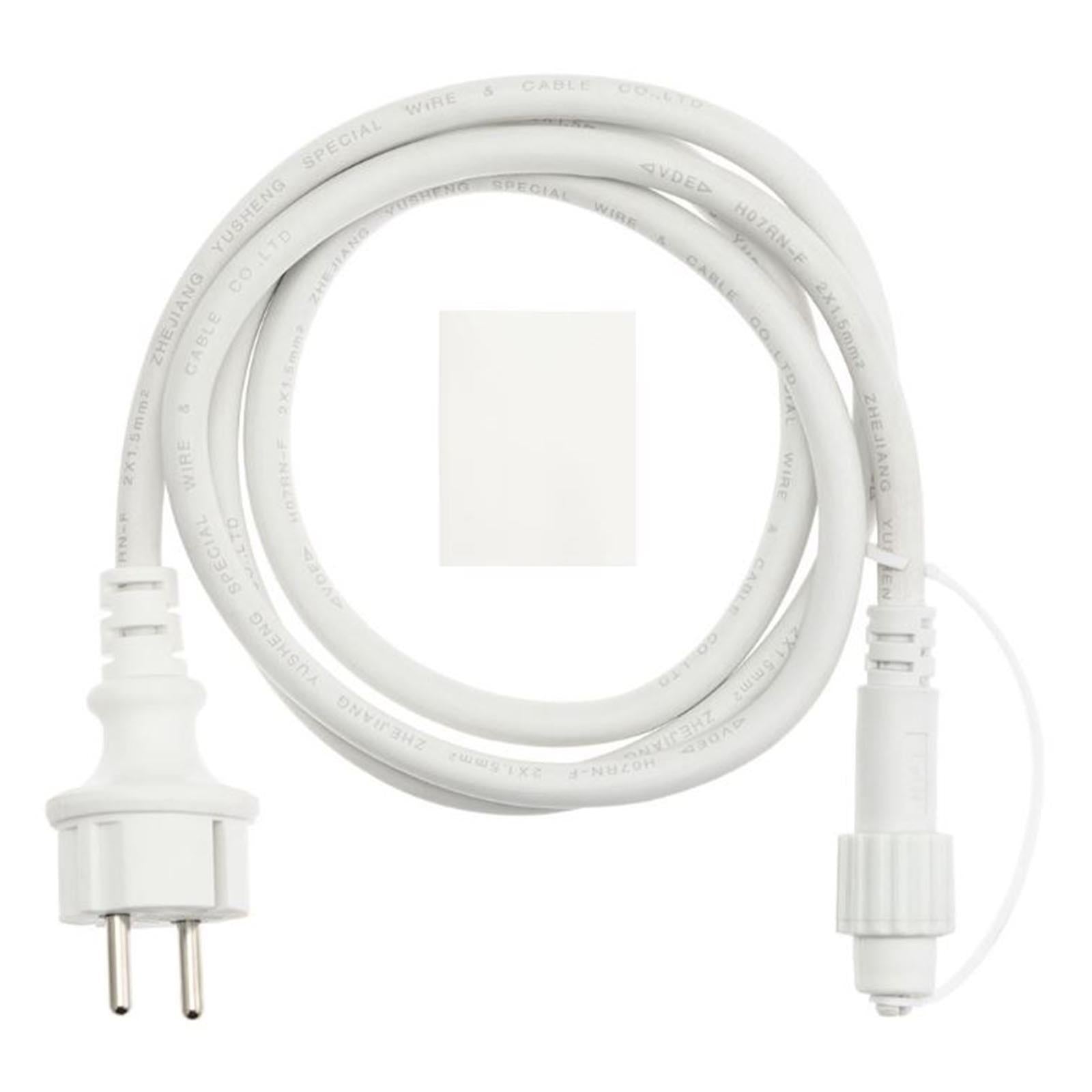 CAVO DI ALIMENTAZIONE BIANCO 1,5 MT PRESA SPINA CATENA PARTY FEMMINA VINTAGE LED