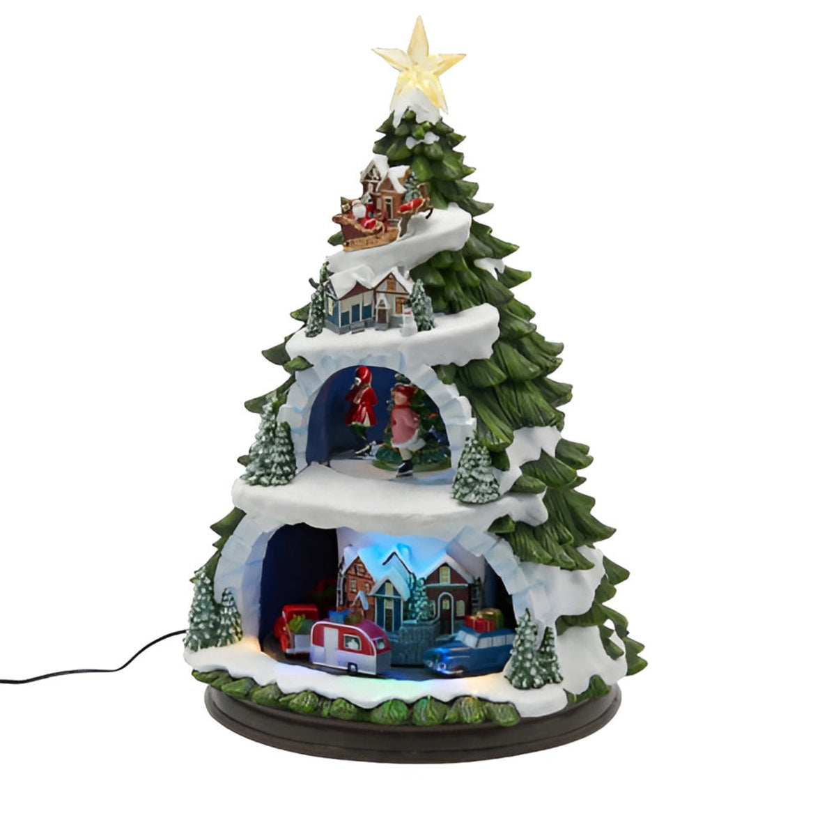 Statuine Musicali Per Albero Di Natale Dekohelden24 – Pupazzi Di Neve Con Melodia Oh Tannenbaum, Altezza 22,5 Cm, In Poliresina - 3