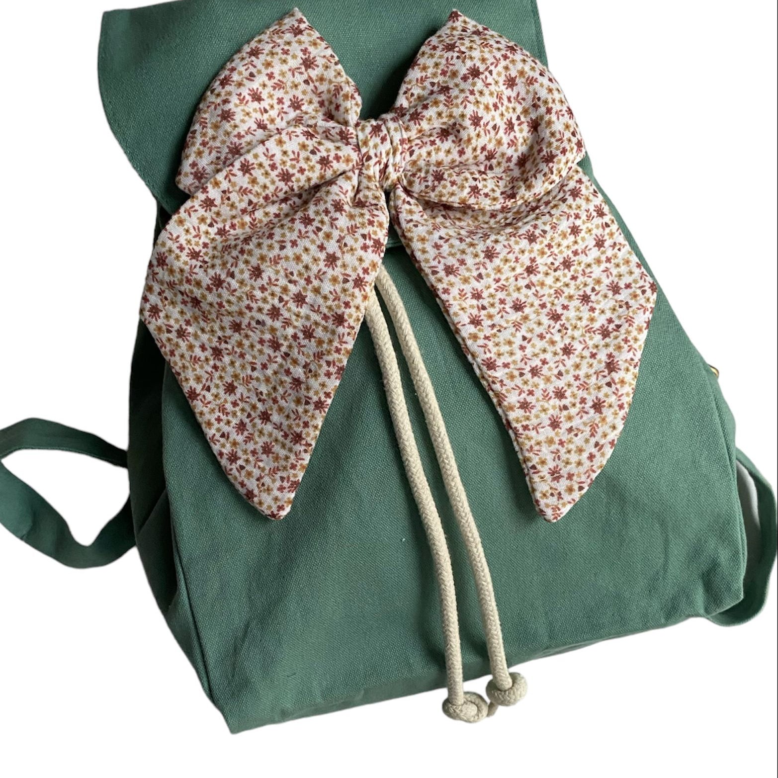 Zainetto per asilo in Cotone con fiocco, con nome personalizzabile, da 30 cm