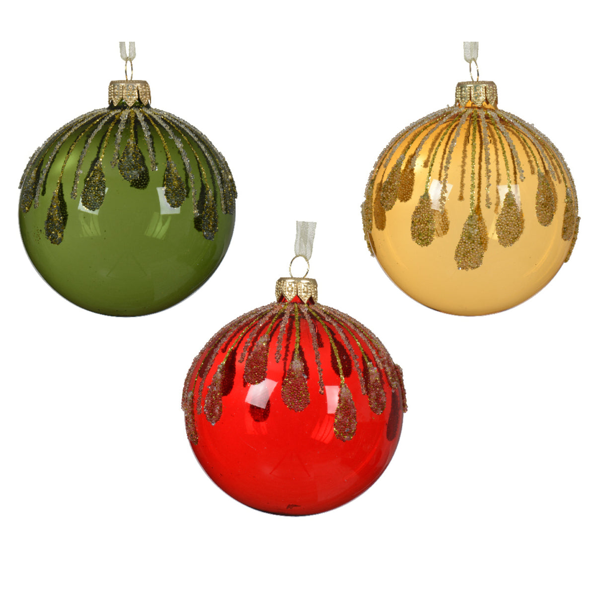 Sfera per albero di Natale in vetro dorato 10 cm. Natale | Maisons du Monde