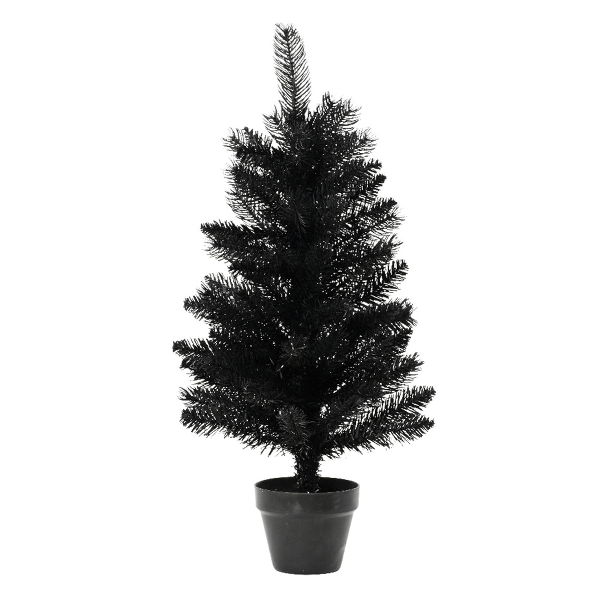 Pinetto Albero Di Natale Da Tavolo 60 Cm Con Addobbi E Stelle Rosse - Base In Legno - 2