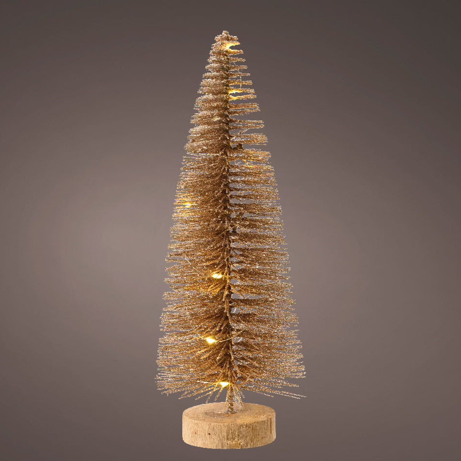 Alberello di Natale oro pino con LED luminosi a luce calda decorazione