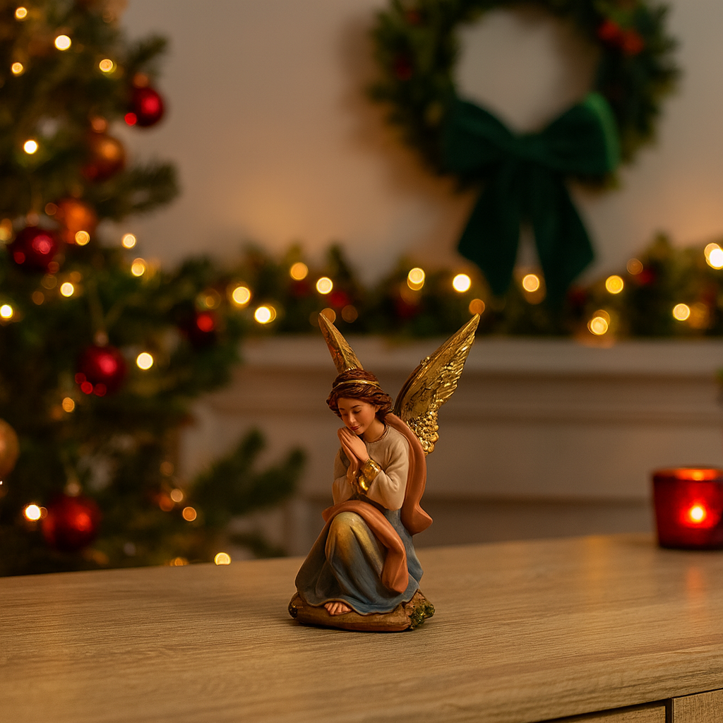 Figurine Ange Qui Prie Magia Di Natale - 17,5 Cm - Décoration Crèche Et Noël
