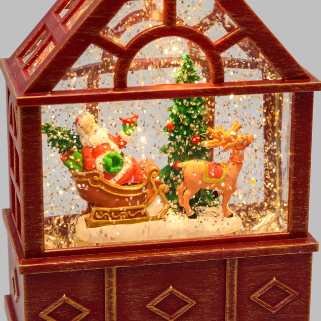 Raz Imports Lanterna Acquatica Con Babbo Natale E Slitta 27,9 Cm – Decorazione Natalizia Con Luci Scintillanti