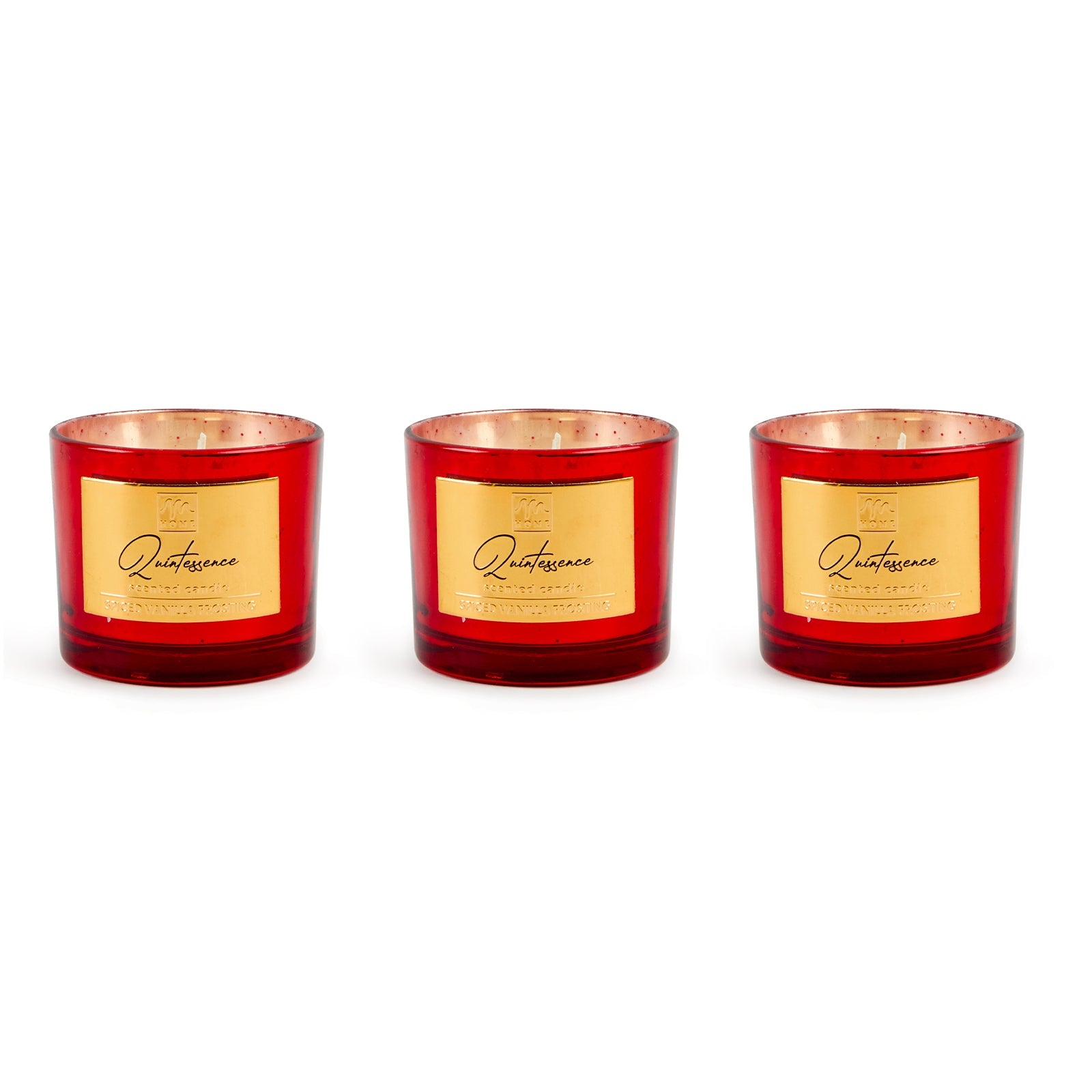 Candela A Colonna Rosso Vino E Oro – H 13 Cm, Diametro 6,8 Cm – 54 Ore Di Luce Calda Per Interni