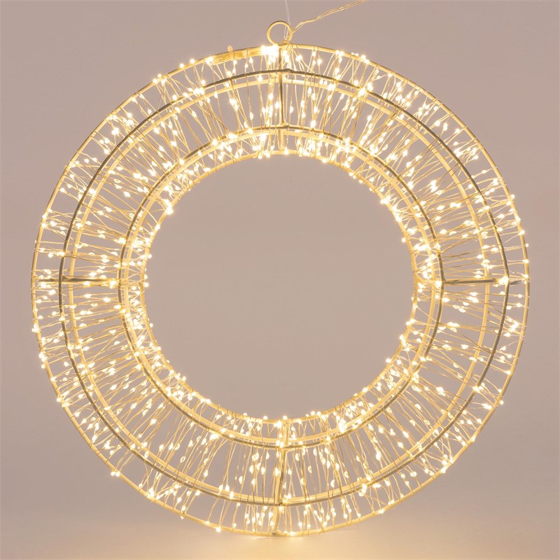 Magie Di Natale Corona Luminosa In Metallo Con LED, 50 X 7 Cm, Per Interni/esterni, Con Trasformatore Incluso