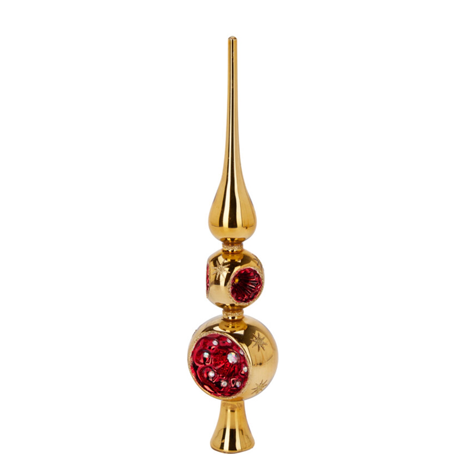 Puntale Per Albero Di Natale Babbo Natale 30 Cm - Decorazione Natalizia Con Velluto Rosso, Lanterna E Sacco Di Regali