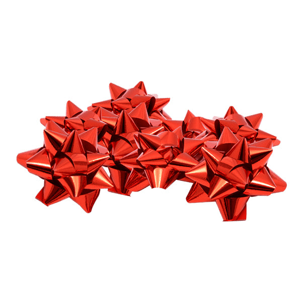 Coccarda Fiocco rosso metallizzato decorazione natalizia per regali 40 –