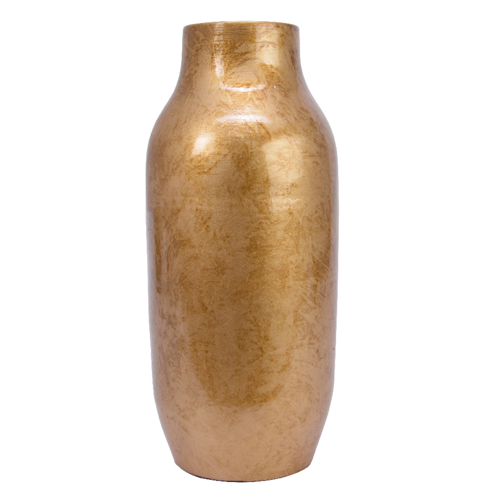 Vaso decorativo natalizio in terracotta oro antico da 50 cm per intern –