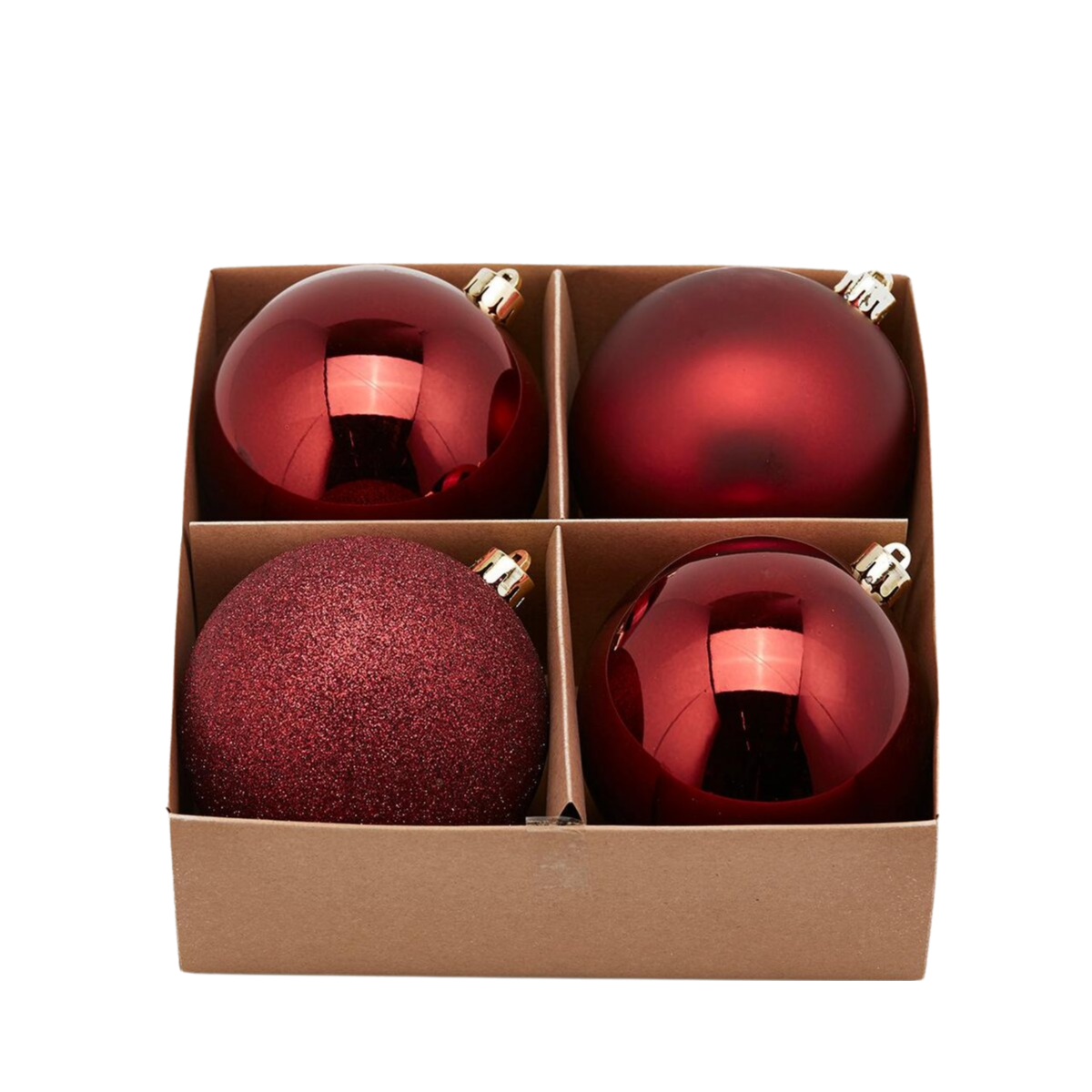 Palline Albero Di Natale In Vetro 6cm: 20 Pezzi Tra Lucido E Opaco In Un Elegante Rosso Scuro