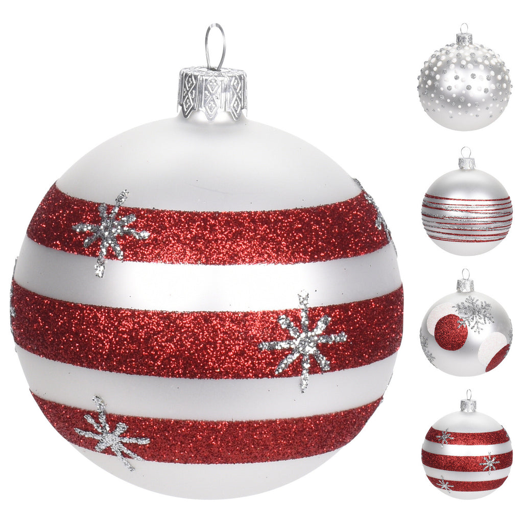 Pallina di Natale Vetro smaltato opaco con bordo a stella a 2 colori colore pistacchio ø 6cm Pallina di Natale Vetro smaltato opaco con bordo a stella a 2 colori colore pistacchio ø 6cm
