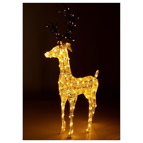 Renna Natalizia Luminosa Da Esterno Renna natalizia luminosa con Glitter Bianco e 200 led da esterno h 100
