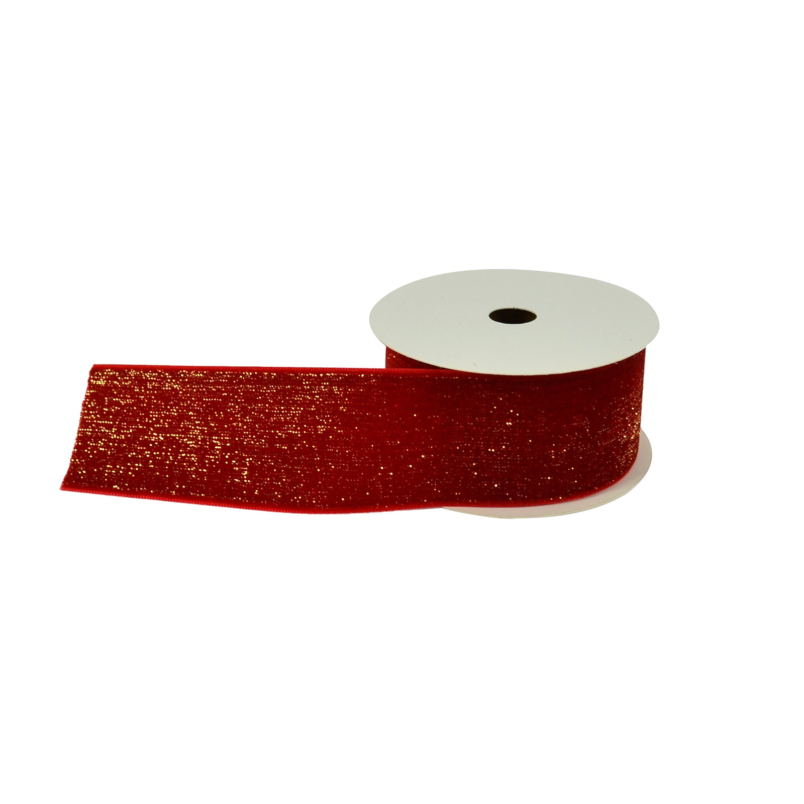 Nastro in tessuto Rosso con Glitter 40 mm x 2,7 mt per decorazioni