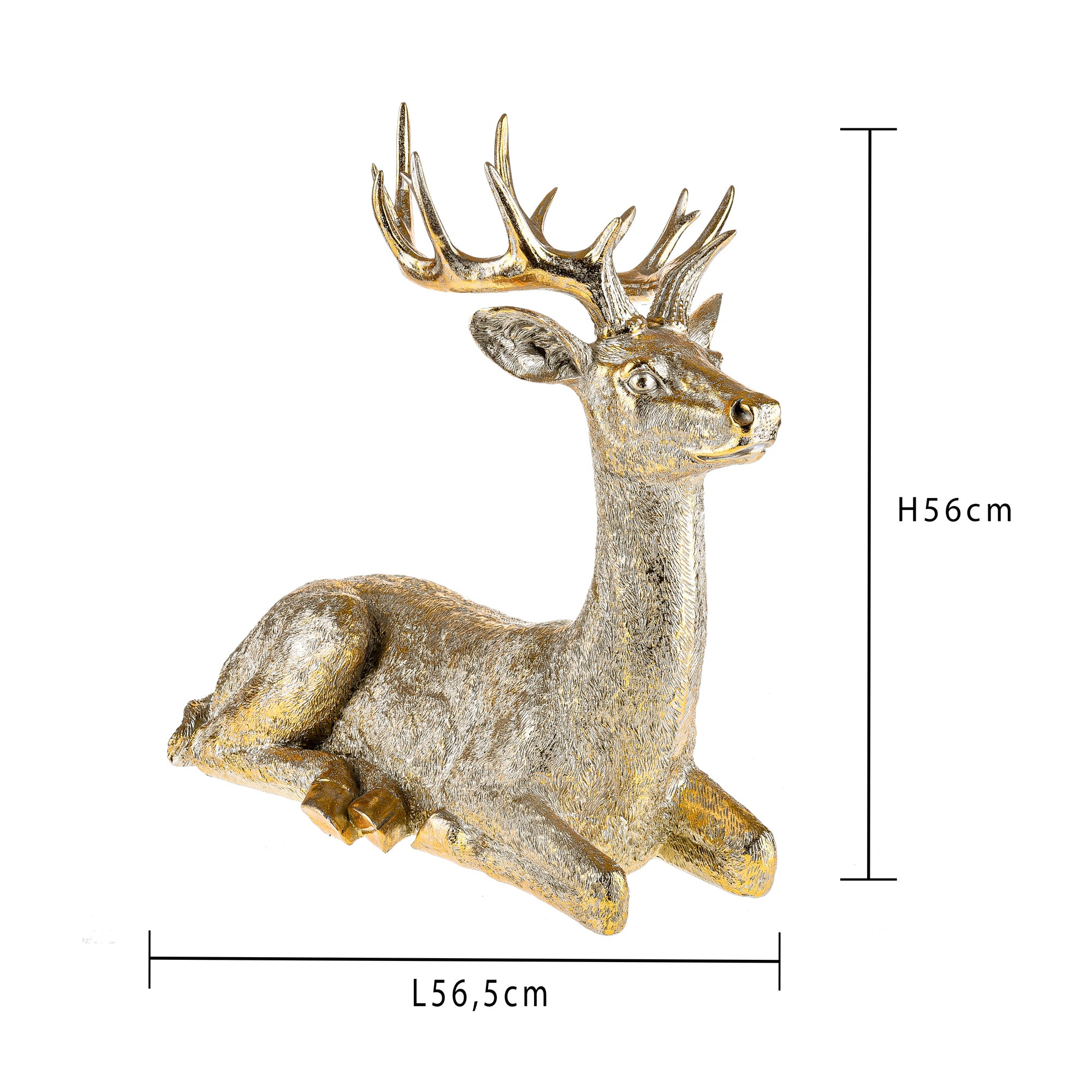 Statuetta Di Renne In Alluminio Dorato Wonder Care – Decorazione Natalizia 3,5 Cm | Set Da Due, Simbolo Di Fortuna E Felicità